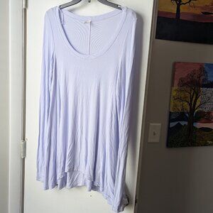 Free People Lilac Ribbed Flowy Tunic Top Size Medium